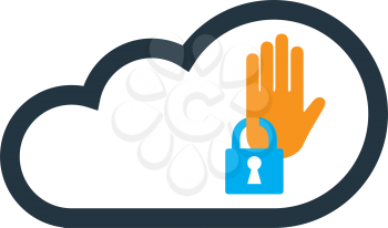 Cloud Computing with Security Concept Icon Design