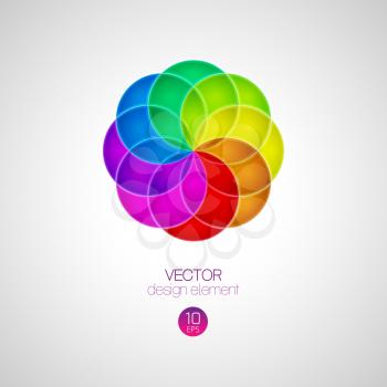 Abstract 3d circle design element. Vector illustration