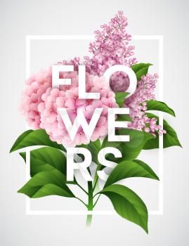 Stylish vector poster with beautiful flowers EPS 10