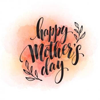 Happy Mothers Day Hand-drawn Lettering  card.  Vector illustration EPS 10