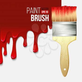 Paintbrushes with dripping paint. Vector illustration EPS 10