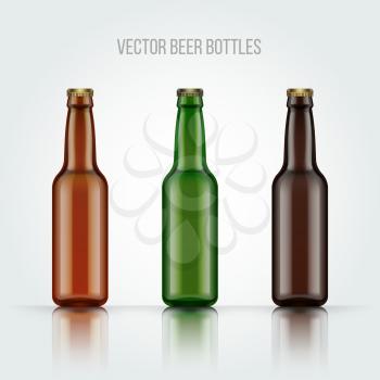 Blank glass beer bottle for new design. Vector illustration EPS 10