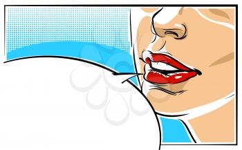 Pop art vector illustration of a woman face EPS 10