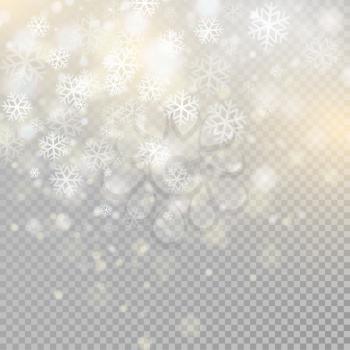 Bokeh light gray sparkles on transparency background Glowing particles element for special effects.Vector illustration EPS10