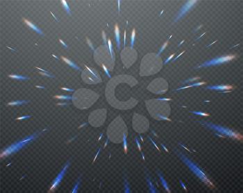 Holographic transparent reflections flare isolated on transparent dark background. Vector illustration EPS10