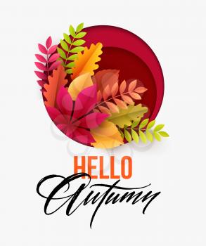 Autumn background with Fall leaves. Vector illustration EPS10