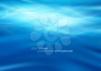 Blue deep water and sea abstract natural background. Vector illustration EPS10