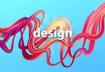 Fluid poster design. Abstract 3d shape template. Vector illustration EPS10