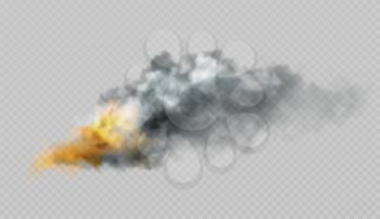 Realistic smoke and fire shapes on a black background. Vector illustration EPS10