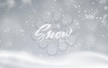 Christmas winter snowy landscape background. Winter snow dust background. Vector illustration EPS10