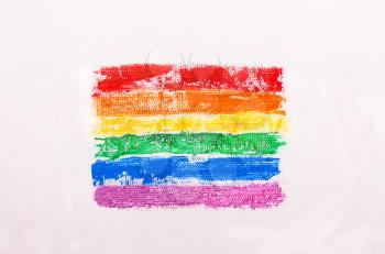 Rainbow flag painted on canvas. The LGBT Symbol
