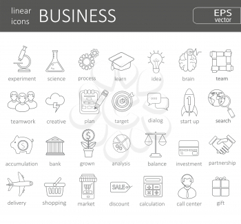Simple mono linear pictogram business icons concept.  vector logo concept, web graphics. Vector Illustration.