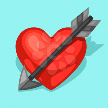 Background with heart and arrow. Concept can be used for Valentines Day, wedding or love confession message.