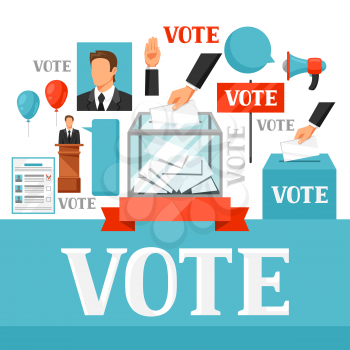 Vote political elections background. Illustration for campaign leaflets, web sites and flayers.