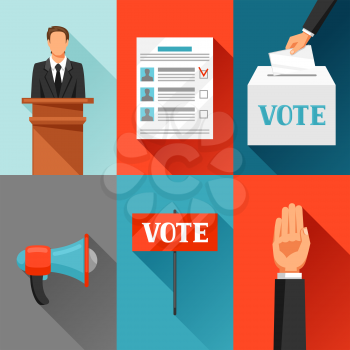 Vote political elections concept. Illustration for campaign leaflets, web sites and flayers.