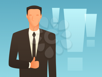 Success business conceptual illustration with businessman. Image for web sites, articles, magazines.