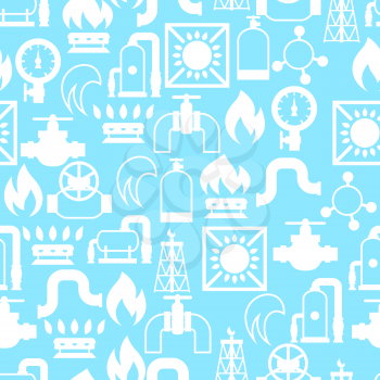 Natural gas production, injection and storage. Industrial seamless pattern.