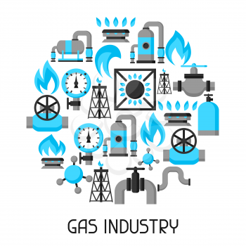 Natural gas production, injection and storage. Industrial background design.