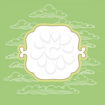 Frame with background from clouds - vector illustration