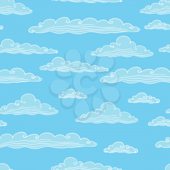 Seamless background with clouds - vector illustration.