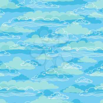 Seamless background with clouds - vector illustration