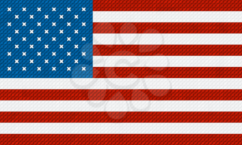 American flag background made with embroidery cross-stitch.