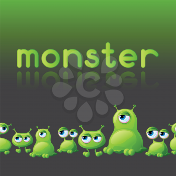 Abstract background with cute monsters.