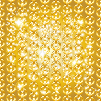 Gold chain seamless abstract pattern.