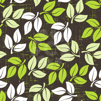 Seamless abstract pattern with leaves.