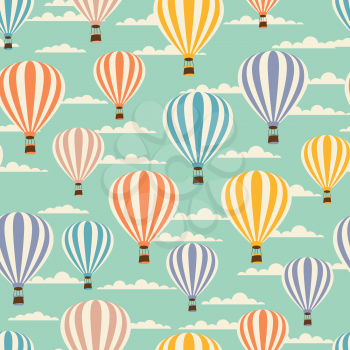 Retro seamless travel pattern of balloons.