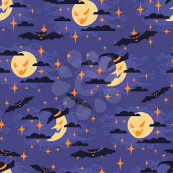 Halloween seamless pattern with moon.