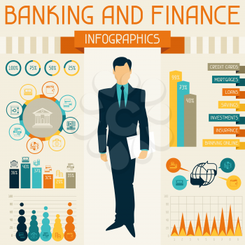 Banking and finance infographics. Conceptual banking and business background.
