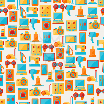 Home appliances and electronics seamless patterns.