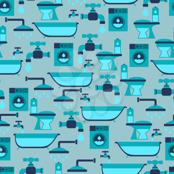 Seamless pattern with plumbing equipment.