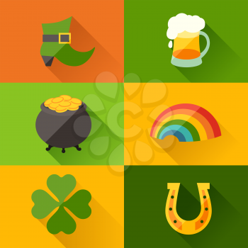 Saint Patrick's Day background in flat design style.