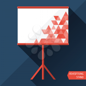 Template of advertising stand in flat design style.