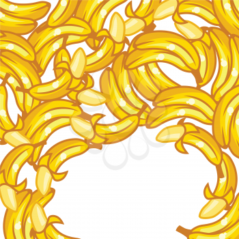 Background design with stylized fresh ripe bananas.