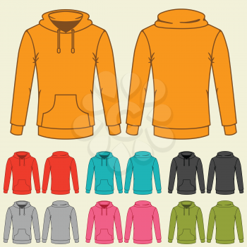 Set of templates colored sweatshirts for women.