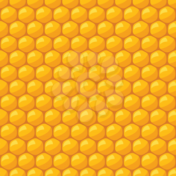 Seamless pattern with bee honeycombs and honey.