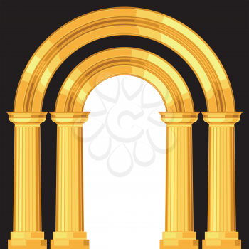 Doric realistic antique greek arch with columns.