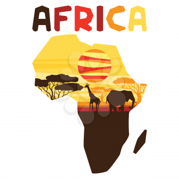 African ethnic background with illustration of map.
