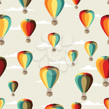 Seamless travel pattern of hot air balloons.