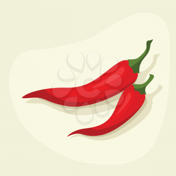 Stylized vector illustration of fresh ripe chili peppers.