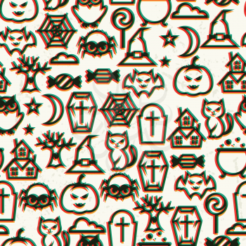 Happy halloween seamless pattern  with effect overlay.