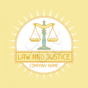 Law and justice company name concept emblem.