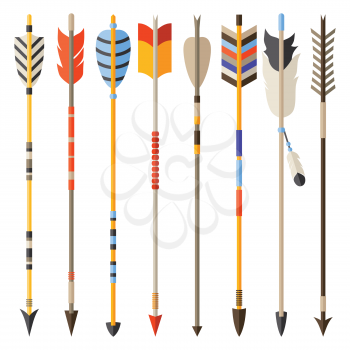 Ethnic set of indian arrows in native style.
