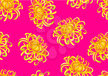 Seamless pattern with chrysanthemum flowers. Decorative ornament.