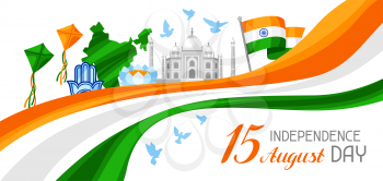 India Independence Day banner. Celebration 15 th of August.