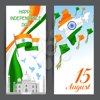 India Independence Day banners. Celebration 15 th of August.