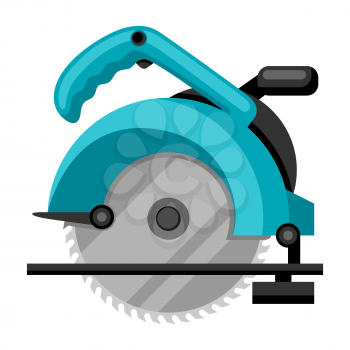 Illustration of circular saw on white background isolated.